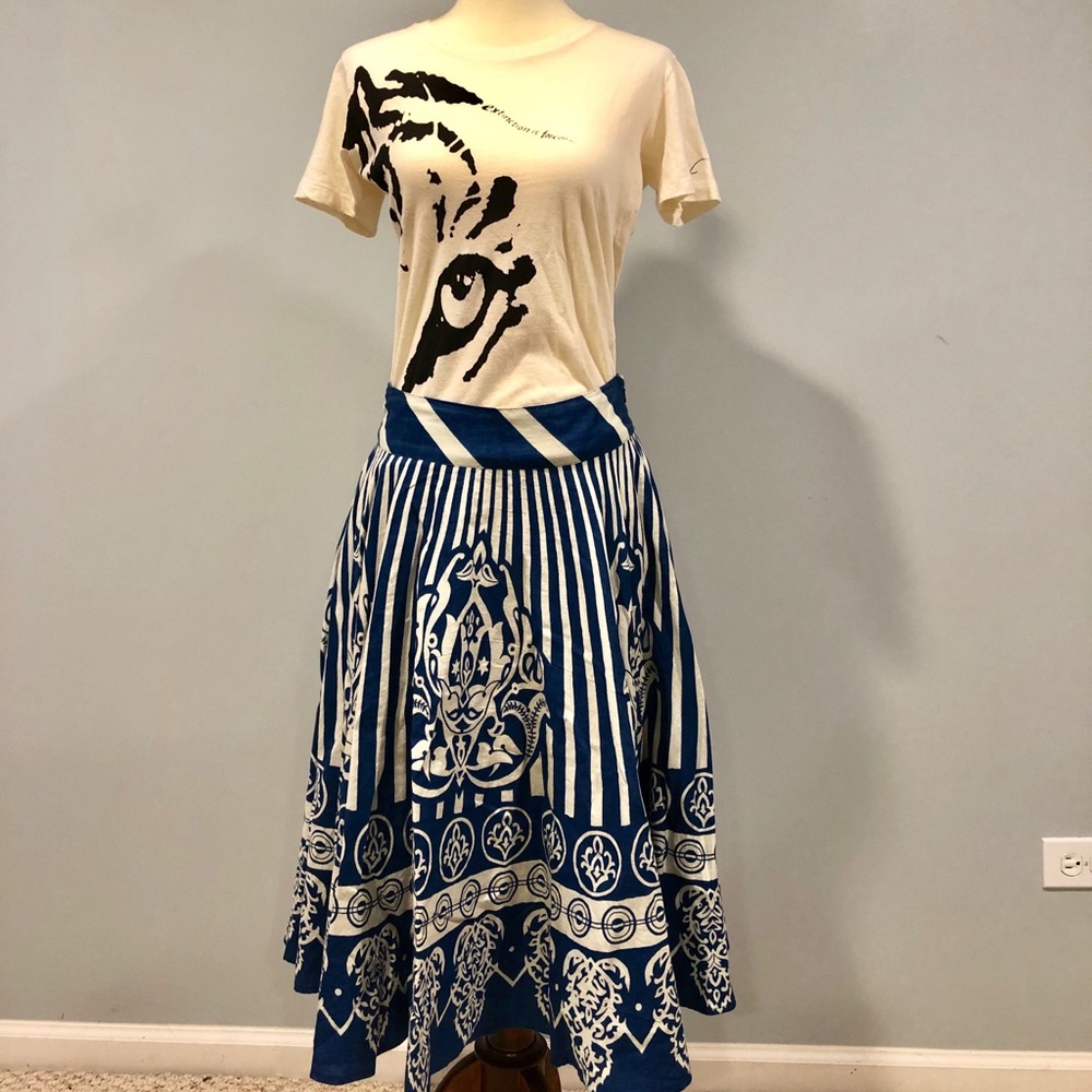 Anthropologie cotton/linen blend long skirt - Picture 2 of 3
